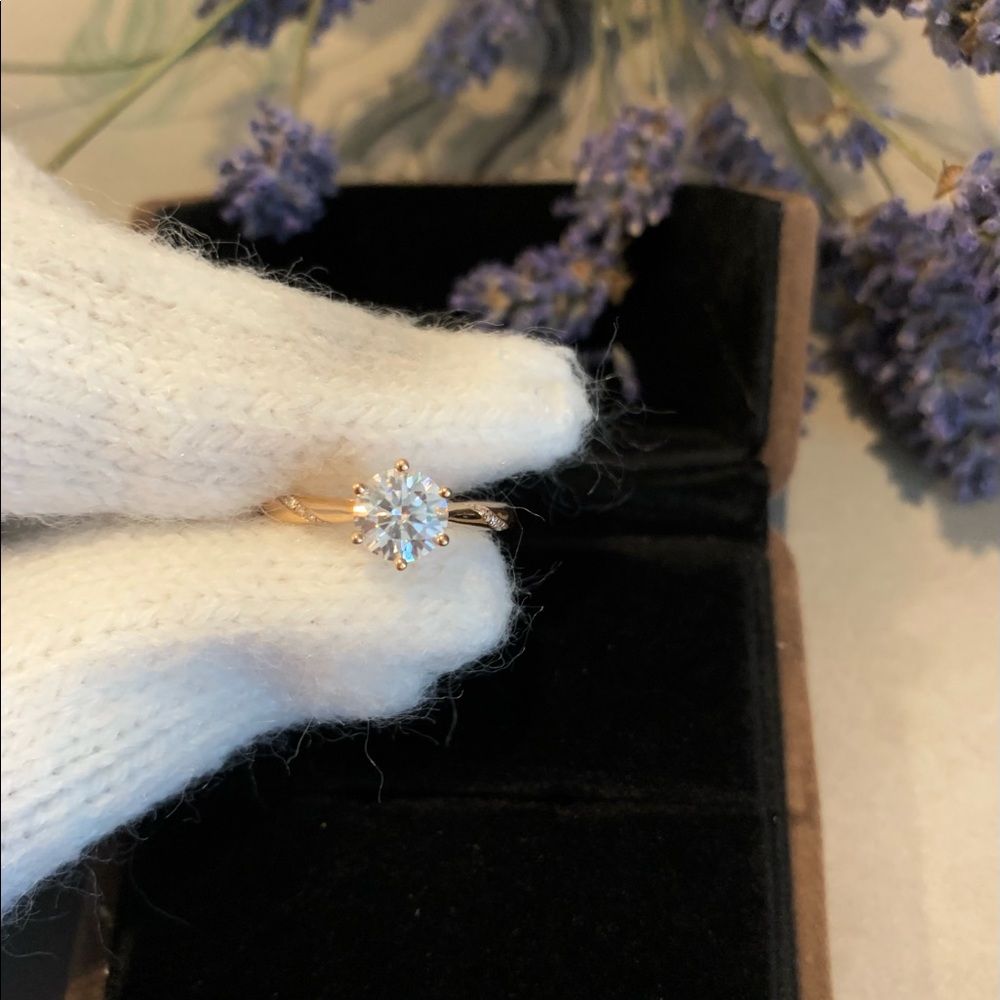 Diamond Hybrid Moissanite 18K RoseGold